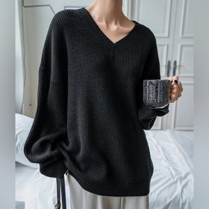 Oversized Black Knit Sweater